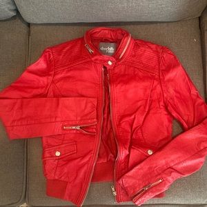 Charlotte Russe Red Faux Leather Jacket